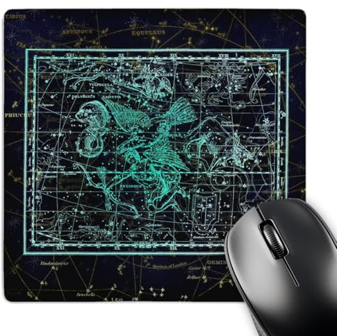 3dRose Retro Star Map. Constellations of Aquila or Eagle. Turquoise Color - Mouse Pads (mp-372492-1)