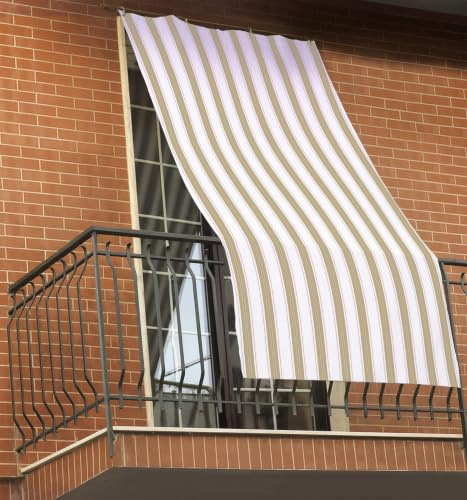 GEMITEX Tenda da sole RIGA TORTORA, 150x290 CM, COMPLETA DI OCCHIELLI E GANCI PER UNA SEMPLICE INSTALLAZIONE. PROTEGGE LA CASA DAL SOLE E CREA ZONE OMBREGGIATE. Ideale per campagna, mare, camping