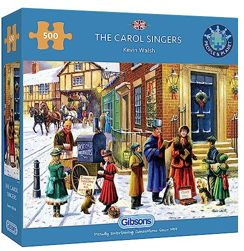 Gibsons The Carol Singers 500 Piece Jigsaw Puzzle for Adults | Christmas Festive Tradition Nostalgic | Sustainable Premium 100% Recycled Board Great Gift Gibsons Games