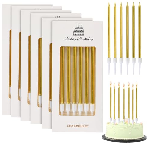 36 Stück Gold Geburtstagskerzen Kuchen, Kerzen Gold Geburtstagskerzen Für Torte, Tortenkerzen Geburtstag Kuchen Kerzen Kinder Kuchenkerzen für Geburtstagsfeier Hochzeitsparty, Abschlussfeier