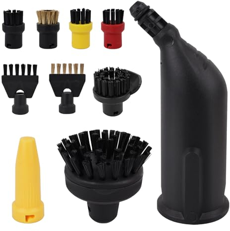 10 Stück für Kärcher Dampfreiniger Zubehör, Rundbürste Gross, Reinigungsbürste, Fugenbürsten, Rundbürste, Düse, Zubehör für Kärcher Dampfreiniger, für kärcher SC1 SC2 SC3 SC4 SC5 CTK10 CTK20