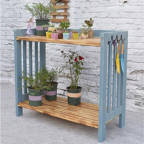Table de Banc D'empotage de Jardin, Table de Jardinage en Bois Massif, Table de Plantation, Banc de Travail de Jardin Rangement Ouvert, Poste de Travail de Jardin pour L'extérieur, Patio, Jardin