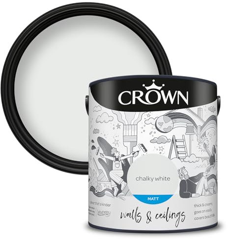 Crown Walls & Ceilings Peinture émulsion mate Blanc craie 2,5 l