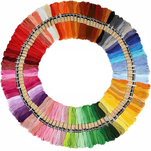 DONGDA 100 Couleurs Fils Bracelet Brésilien Kit, Coloré Fils à Broder Fil Bracelet Bresilien pour Set Point de Croix et Broderie