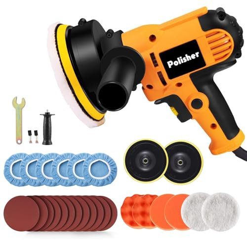 Poliermaschine auto 700W, Exzenter Poliermaschinen Set 31pcs, 5 Zoll Orbital Auto Politur mit 3 Variablen Geschwindigkeiten, für Autodetaillierung, Polieren, Wachsen, Kratzerentfernung
