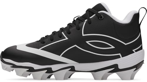 Under Armour Boys' Leadoff Icon Mid RM JR Baseball Cleats, 001 Black, 6