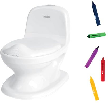 Nûby - My Real Potty - Töpfchen mit realistischem Spülgeräusch & Badekreiden - Promo Pack