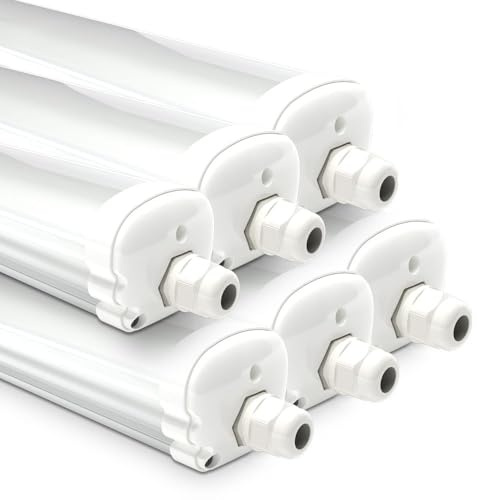 V-TAC - 6er LED Feuchtraumleuchte 150 cm - 48W 3840 Lumen - IP65 Wasserdicht Wannenleuchte - Verlinkbar - 4000K Neutralweiß - Leuchtstofflampen