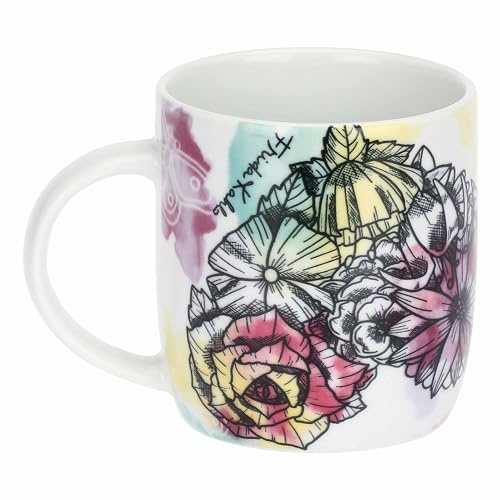 THUN - Hearts x Frida Kahlo porslinsmugg - porslin - samling x Frida Kahlo - 300 ml, Ø 8,5 cm, 10,5 cm h