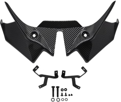 Alerón Delantero para Motocicleta Alerones y deflectores para carenado de Motocicleta para Kawasaki Z650 Z 650 z650 2021 2022 2023 2024 Cubierta aerodinámica para alerón (Patrón de Fibra de Carbono)