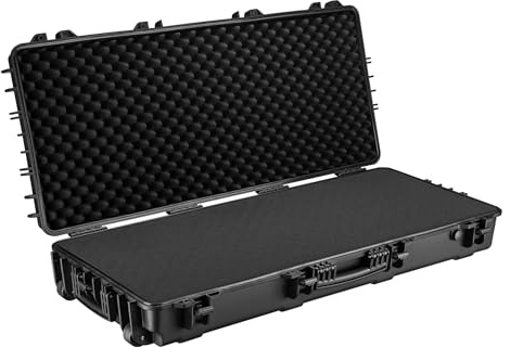 WilTec Valise Armes Noire 119x53x21 cm Malette Rigide Mousse Protectrice IP67 Arc & Fusil Transport Étui Carabine Chasse Tir Sport Rangement Transport Sécurisée Extérieure Sport & Loisirs