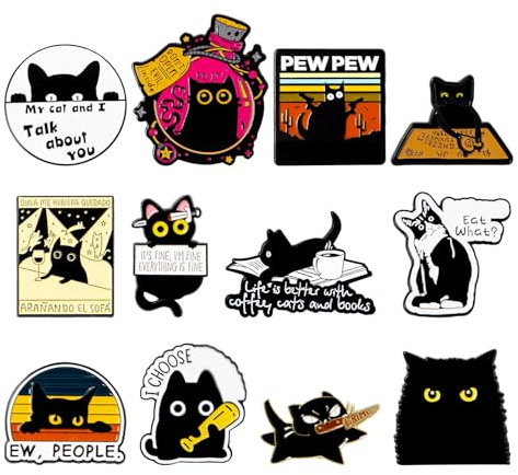 Sxutop 10 Pièces Broches en Émail Adorable Épingles en Émail Amusants Badges en Émail Pins Décoratif Badge de Broches d'Animaux Mignons pour Sac à Dos Vêtements Décoration de Fête