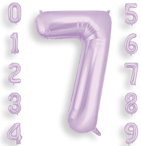 AOOSU Purple Helium Balloons, 40 Inches Number Balloons 7, Foil Birthday Balloon for Birthday Anniversary Wedding Party Decorations Celebration Supplies for Girls Women Men Boys