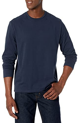 Amazon Essentials Men's Regular-Fit Long-Sleeve T-Shirt, Navy, Medium