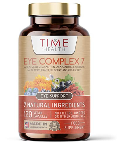 Eye Complex 7-120 Capsules - Lutein, Meso-Zeaxanthin, Zeaxanthin, NZ Blackcurrant, Bilberry, Goji & Eyebright – 4 Month Supply – UK Manufactured