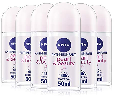 NIVEA Pearl & Beauty Anti-Perspirant Deodorant Stick Pack 0f 6 (6 x 50ml), Fresh Fragrance Deodorant for Women, Stick Roll On Deodorant for Women, Deodorant Womens