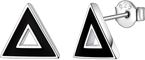 FindChic Pendientes Minimalistas Pendientes de Plata de Ley 925 Esmalte con Diseño de Triángulo para Mujeres
