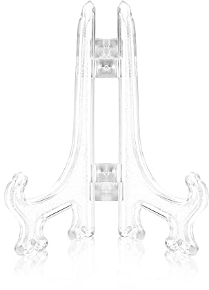 Funzhan 13 cm Klarer Acryl Buchständer Stabil Klappbar 2 Stück Für Kochbücher Tischnummern Bilderrahmen Zertifikate Tischdekoration Büro Home Deko