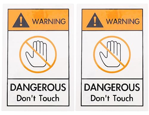 NUOBESTY Warnaufkleber 2 X „nicht Berühren“-aufkleber Hohe Sichtbarkeit Und Zum Aufkleben Sicherheits- Und Vorsichtswarnschilder Für Maschinen