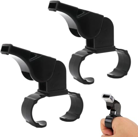 2Pcs Whistles,Finger Grip Whistle,Durable ABS Trainer Portable Whistle Grip Fingers,Reusable Referee Handheld Whistle,Sport Whistle,Loud and Crisp Sound Whistle,Ideal for Coaches,Referees,Officials