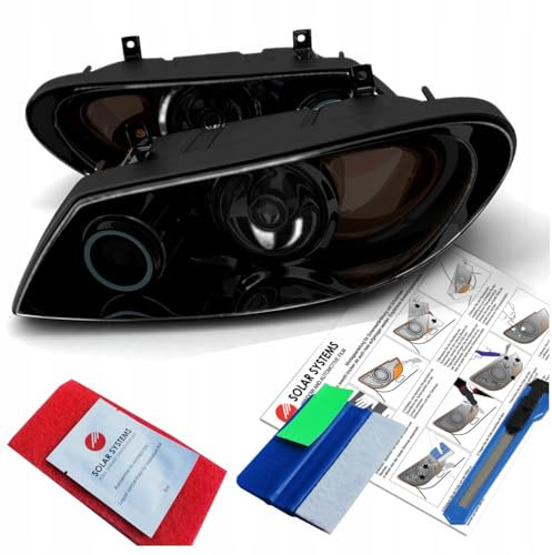 Solar Systems Scheinwerfer-Folie Selbstklebende Tönungsfolie - Witterungsbeständig, Öl- und fettbeständig, Abriebfestigkeit - 30x200cm Dunkel Schwarz