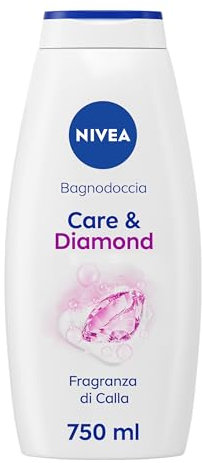NIVEA Duschbad Care & Diamond 750 ml, Reinigungs- und Feuchtigkeitscreme, Duschcreme angereichert mit Vitaminen C, E und pflegenden Ölen mit blumigem Duft von Calla