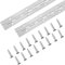 Klavierband Edelstahl, 2 Stück 30 cm Klavierscharnier Klavierband Scharnier Stangenscharnier, Scharnier Edelstahlscharnie mit Löchern für Bootsschränke Aufbewahrungs Box, mit 24 Schrauben(Silber)
