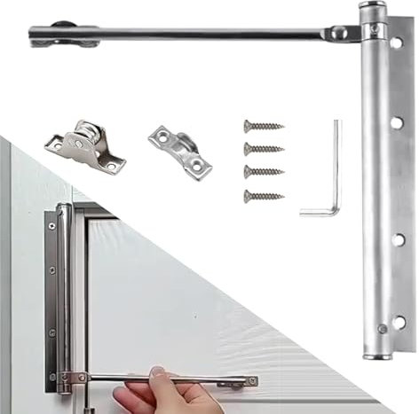 KUBDPQOR Ferme-porte automatique à ressort durable – Ferme-porte en acier inoxydable idéal pour les portes en bois et en aluminium.