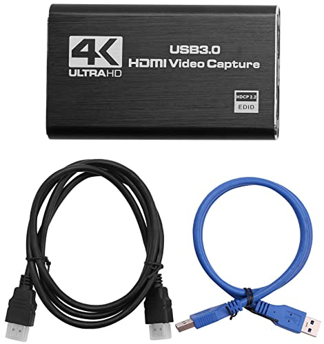 Cpolebev Scheda di Acquisizione Video Audio, Convertitore Video Adattatore di Acquisizione 4K USB 3.0 per Videogiochi nel Streaming Live Broadcasting Video Recording