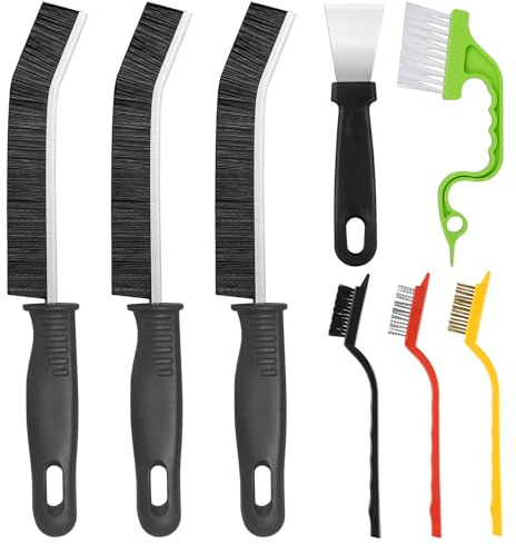 Redamancy Spazzole per Pulizia Bagno, 8 pezzi Kit Spazzola Pulizia Fessure Delle Fessure Con Setole Dure,Spazzola Multifunzionale Per La Pulizia per Bagno, WC, Cucina, Porte e Fessure
