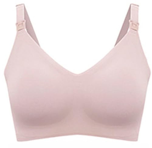 Hangsu Elegante brasier de lactancia sin varillas con tela transpirable cómoda para maternidad, moda y necesidades de lactancia, brasier transpirable, rosa, L