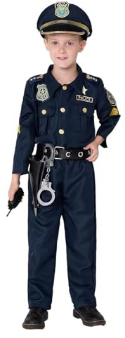 Disfraz de Policía de Lujo con Esposas, Walkie-Talkie, Funda de Pistola, Silbato, Porra y Otros Accesorios de Juguete para Disfraces de Cosplay/1