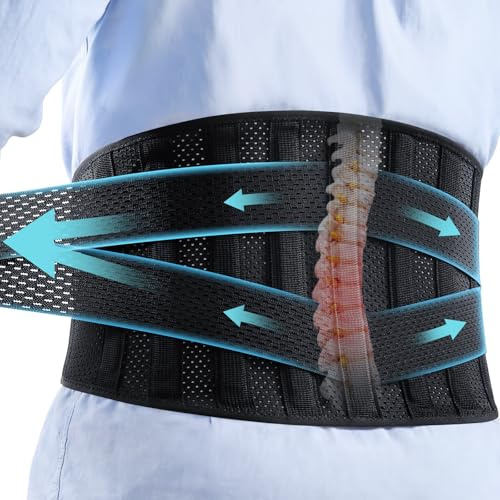 CAMBIVO Faja Lumbar con 9 Varillas y Compresión Ajustable, XL