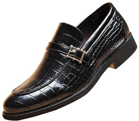 OBiQuzz Chaussures de costume pour homme à enfiler pour mariage, bureau, Noir , 43 EU