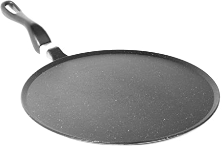 NAMAI - Padella Antiaderente 32 CM, Adatta alla Lavastoviglie, Alluminio Pressofuso, Pietra, Pentola Per Crepes, No Induzione, Made In Italy