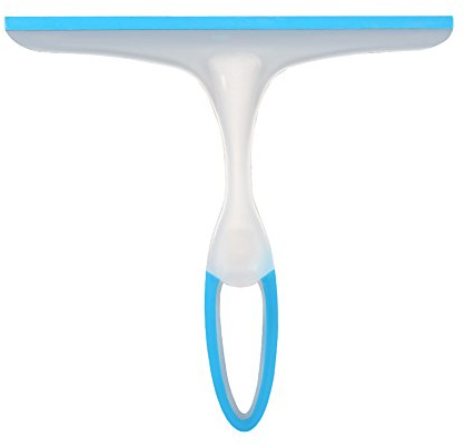 Window Squeegees,Rubber Glass Wiper Blades for Bath, Kitchen and Car-Blue Handle 1P.