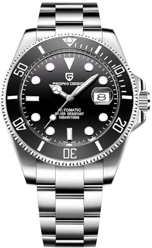 Herrklockor helautomatisk mekanisk armbandsur för män rostfritt stål mode vardaglig affärsklänning analog klocka man