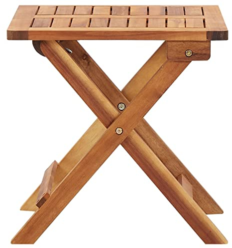 Tidyard Klappbarer Garten-Couchtisch Gartentisch Garten-Esstisch Balkontisch Terrassentisch Holztisch Klapptisch Blumenhocker Beistelltisch Witterungsbeständig 40 x 40 x 40 cm Massivholz Akazie