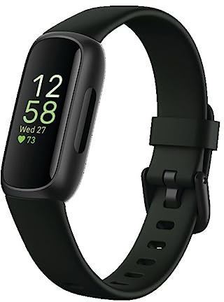 Fitbit Inspire 3 Health &-Fitness-Tracker with Stress Management, Workout Intensity, Sleep Tracking, 24/7 Heart Rate and more, Midnight Zen/Black One Size (S & L Bands Included)