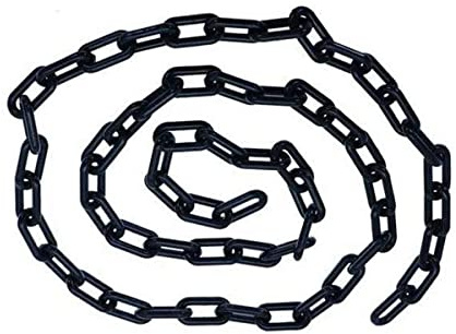 MACHSWON 25 m x 10 mm plastkedjor, barriärsäkerhet, plastkedja, varning, post-, vägkonkedja, isoleringskedjor för transportanläggning, dekorativt trädgårdsstaket svart