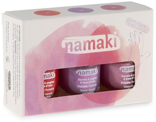 Namaki Nagellack Set - Morello Kirsche, Mauve, Pink Glitzer