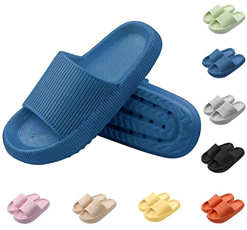 Yuccer Pantofole Nuvola Ultra Morbide Uomo Donna Ciabatte Piscina Antiscivolo Ciabatte Uomo Estive da Casa Piscina Scarpe da Spiaggia Sandali da Doccia Pantofole da Bagno (Blu, numeric_44)