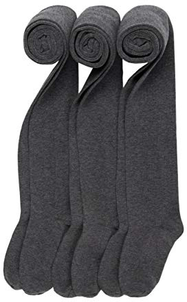 artie Lot de collants opaques en coton pour filles et bébés de 3 à 4, 5 à 6, 7 à 8, 9 à 10, 11 à 12 ans, gris foncé, 5 ans