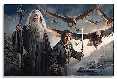 ELedvb The Hobbit Gandalf BilboCanvas Poster Dekorative Malerei Leinwand Wandposter und Kunstbild Druck Moderne Familienzimmer Schlafzimmer Dekor Poster 08x12inch (20x30cm)