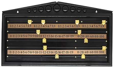 BILMAG Billard Zubehör Snooker Anzeigetafel Scorerboard Punktetafel, Zähltafel aus Kunststoff, Schwarz