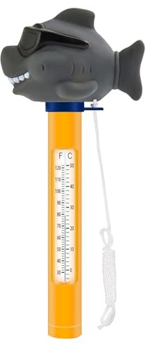 Termometro per Piscina TaimeiMao, Termometro Galleggiante con Corda, Grigio - Squalo, Digitale