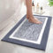 SHACOS Alfombra de baño de Microfibra, Peluda, Antideslizante, ultrasuave, Absorbente, con Forma de U, para baño, bañera, Ducha (Gris Oscuro, 45 x 65 cm)