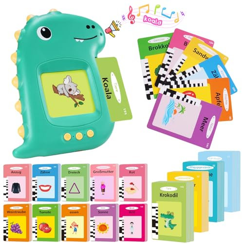 Wootoyz Sprechende Lernkarten Deutsch, Spielzeug ab 2 3 4 5 6 Jahre Lernspiele 2-6 Jahre Buchstaben Lernen Montessori Spielzeug ab 2-6 Jahre Geschenk Für Jungen Mädchen 3-6 Jahre Kinderspielzeug