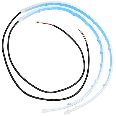 Ciieeo 2 Piezas Tira LED de Luz de Circulación Diurna Doble Color y Flexible Luces Decorativas para Faros Delanteros y Accesorios de Automóvil