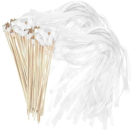 Wedding Wands, 30 bastoncini con campana e nastri per matrimoni, bacchette magiche per matrimonio, stelle filanti, stelle filanti, vengono utilizzati per matrimoni, compleanni, feste, feste e feste